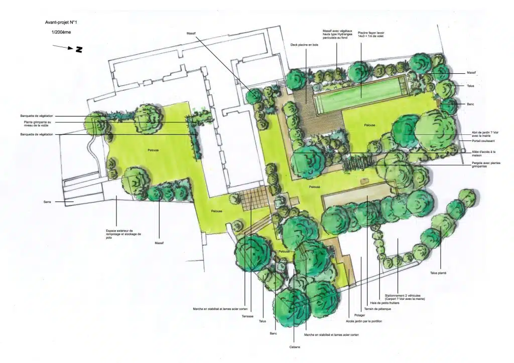 architecte paysagiste finistere sud avant projet dessin